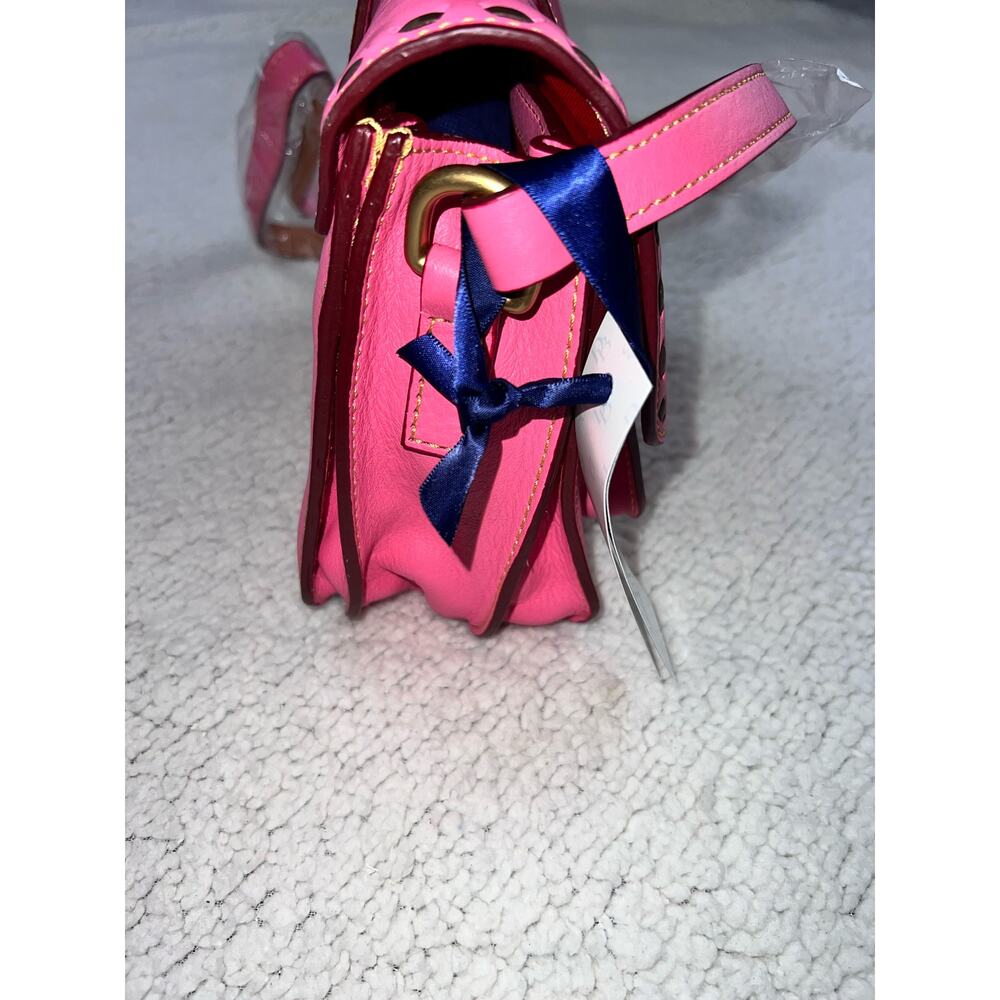 Dooney & Bourke Florentine Leather Binocular Bag baby pink crossbody purse - Picture 5 of 12